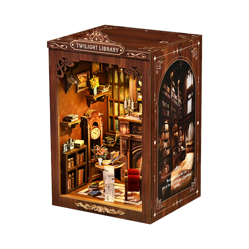 "Twilight Library" DIY 3D Wooden Book Nook