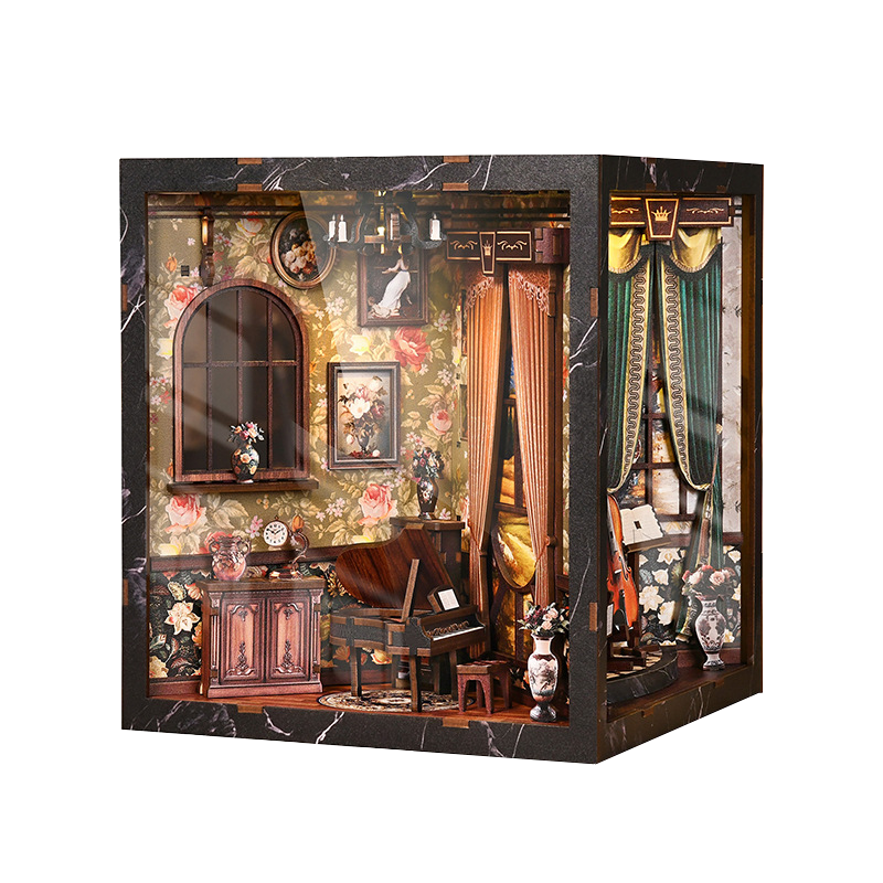 "European Melody Musical Instrument Box" DIY 3D Wooden Book Nook