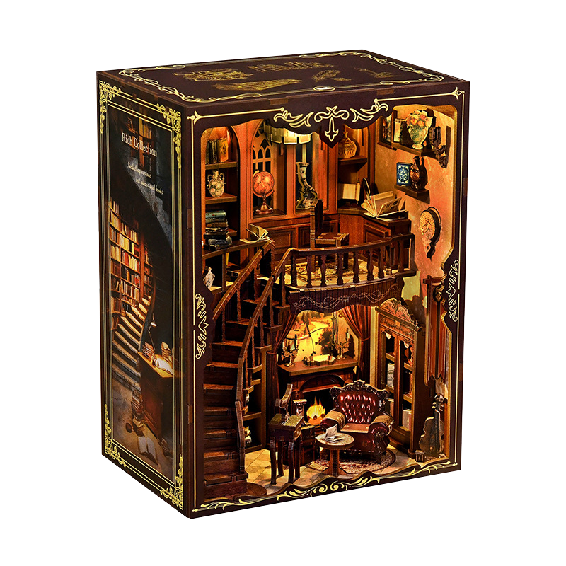 "Ancient Rhyme Library" DIY 3D Wooden Book Nook