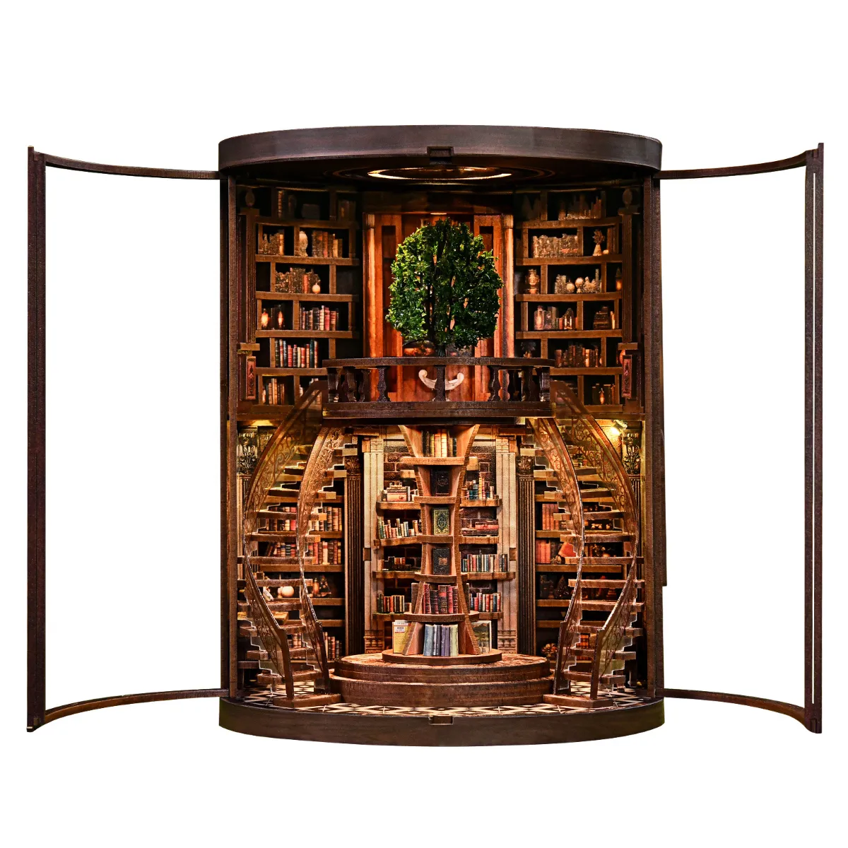 "Wisdom Rings · Book Repository" DIY 3D Wooden Book Nook