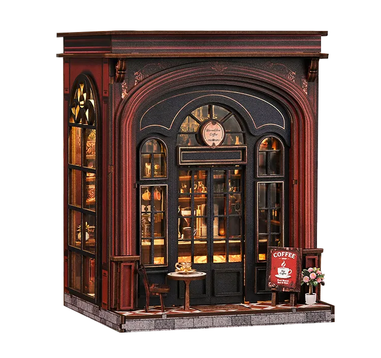 "Warmglow Coffee" DIY 3D Wooden Book Nook